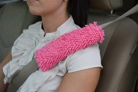 img 1 attached to 🚗 Bell Automotive Universal Pink Shaggy Seat Belt Shoulder Pad - Model 22-1-33857-1