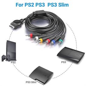 img 1 attached to 🎮 URWOOW PS3 Component AV Cable: 6-Foot High Resolution HDTV Video Cable Compatible with PS3/PS2/PS1 - Premium Quality