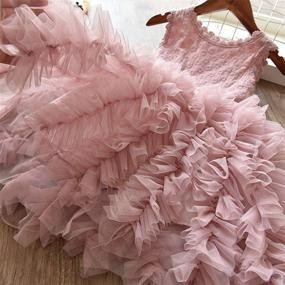 img 3 attached to NNJXD Little Girl Tutu Dress with Tulle Ruffles and Flower Design for Wedding Parties