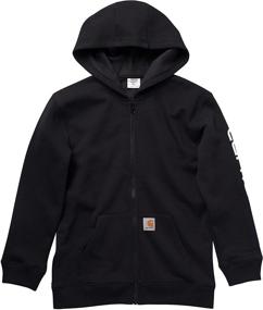 img 1 attached to Детская одежда Carhartt для мальчиков - свитшот с капюшоном и рукавами цвета кавиара