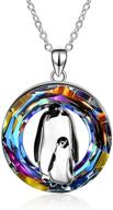 🐧 penguin necklace gifts: exquisite 925 sterling silver crystal pendant jewelry for penguin lovers logo