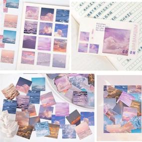 img 1 attached to 🌤️ DzdzCrafts Clouds and Sky 92pcs Washi Paper Stickers Pack: Ideal for Scrapbooking, Journals, Planners & More!