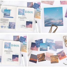 img 2 attached to 🌤️ DzdzCrafts Clouds and Sky 92pcs Washi Paper Stickers Pack: Ideal for Scrapbooking, Journals, Planners & More!