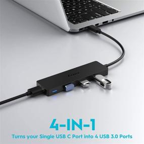 img 3 attached to 🔌 Aceele USB Type C to USB Hub 4-Ports: Fast Thunderbolt 3 Adapter Dongle for MacBook Pro Air 2020/2019, XPS 13, Chromebook & USBC Laptops