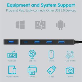 img 1 attached to 🔌 Aceele USB Type C to USB Hub 4-Ports: Fast Thunderbolt 3 Adapter Dongle for MacBook Pro Air 2020/2019, XPS 13, Chromebook & USBC Laptops