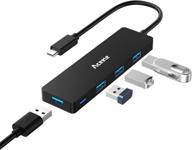 🔌 aceele usb type c to usb hub 4-ports: fast thunderbolt 3 adapter dongle for macbook pro air 2020/2019, xps 13, chromebook & usbc laptops логотип