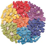 🎨 bulk ceramic mosaic tiles for crafts - variety of sizes - mosaic pieces for mosaic making supplies - mixed colors - 1 pound logo