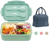 🍱 green bento boxes for adults and kids with utensils and insulated lunch bag - 1100 ml, durable on-the-go meal solution, bpa-free and food-safe materials логотип