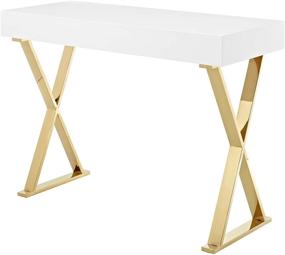 img 1 attached to Stylish and Elegant: Modway Sector Console Table in White Gold