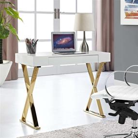 img 2 attached to Stylish and Elegant: Modway Sector Console Table in White Gold