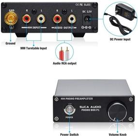 img 3 attached to 🎵 SUCA-AUDIO Мини-фоно предусилитель для проигрывателя - высококачественный предусилитель RIAA MM с низким уровнем шума, входом и выходом RCA - совместим с проигрывателями виниловых пластинок LP