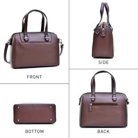 img 1 attached to 👜 Burgundy Leather Satchel Shoulder Handbags for Women - Handbags & Wallets