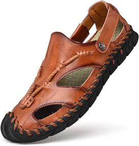 img 4 attached to CEKeugo Leather Athletic Fisherman Men's Shoes: Adjustable and High-Performance Athleisure