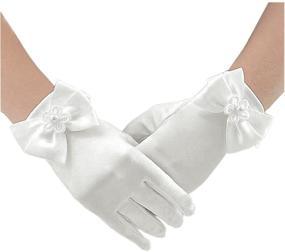 img 2 attached to 👑 Elegant Satin Princess Gloves - Ideal for Flower Girls, Wedding Attire