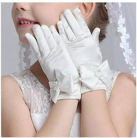 img 1 attached to 👑 Elegant Satin Princess Gloves - Ideal for Flower Girls, Wedding Attire