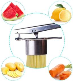 img 3 attached to 🥔 Easy-to-Use Stainless Steel Potato Ricer Masher with 3 Interchangeable Discs for Fine, Medium, and Coarse Texture. Perfect for Potatoes, Fruits, Vegetables, Baby Food, and More. Improved Handle and Enhanced Grip.