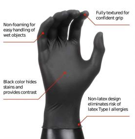 img 1 attached to 🧤 Microflex MK-296-M-Box Midknight Exam Gloves - Nitrile, Textured, Black, Medium (Pack of 100)