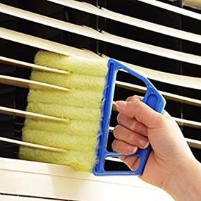 img 4 attached to Mini Blinds Cleaner with 7 Removable Microfiber Sleeves - Blue Handheld Brush for Shutters, Curtains, Dust Removal, and Home Gadgets - Ideal for Air Conditioning, Car Vents, Fan Shutters (Blue, 7 Blades)