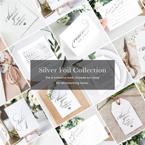 img 1 attached to Bliss Collections 50 Pack of Real SILVER Foil Wedding Reception Thank You Cards 💌 – Elegant Table Centerpiece Addition, Place Setting Decorations – 4x6 Cards Made in the USA