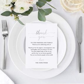 img 3 attached to Bliss Collections 50 Pack of Real SILVER Foil Wedding Reception Thank You Cards 💌 – Elegant Table Centerpiece Addition, Place Setting Decorations – 4x6 Cards Made in the USA