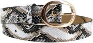 editha women's snakeskin grain pu leather waist belt: elevate your jeans and dress style! logo