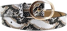 img 1 attached to EDITHA Women's Snakeskin Grain PU Leather Waist Belt: Elevate Your Jeans and Dress Style!