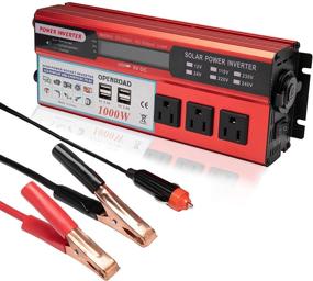 img 4 attached to OPENROAD 1000W Power Inverter: High-performance Truck/RV Inverter with 3 AC Outlets, 4 USB Ports, 12V Car Cigarette Lighter, and Display (Red 1000W)