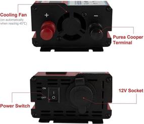 img 1 attached to OPENROAD 1000W Power Inverter: High-performance Truck/RV Inverter with 3 AC Outlets, 4 USB Ports, 12V Car Cigarette Lighter, and Display (Red 1000W)