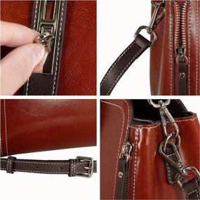 img 1 attached to 👜 Дизайнерские кожаные плечевые сумки для женщин в стиле сатчел - включает кошельки