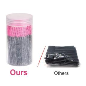 img 2 attached to Cuttte 100pcs Disposable Mascara Brushes with Container - Crystal Eyelash Brush Spoolie Brushes for Extensions and Mascara Use