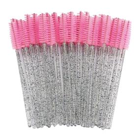 img 3 attached to Cuttte 100pcs Disposable Mascara Brushes with Container - Crystal Eyelash Brush Spoolie Brushes for Extensions and Mascara Use