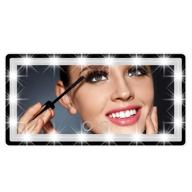 🚘 enhanced car sun visor mirror with led lights and dimming touch sensor for automobile makeup application - portable vanity mirror with clip, usb power, and detachable design logo