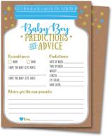 👶 charming mason jar design: 50 baby shower predictions and advice cards for baby boy - fun baby shower games, decorations, and favors! logo