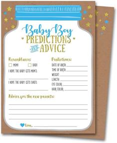 img 4 attached to 👶 Charming Mason Jar Design: 50 Baby Shower Predictions and Advice Cards for Baby Boy - Fun Baby Shower Games, Decorations, and Favors!