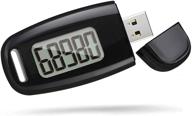 🏃 accurate 3d pedometer with clip and strap, simple usb charge step counter, 30 days memory, large lcd screen, daily target monitor, exercise time, black logo