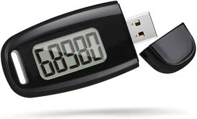 img 4 attached to 🏃 Accurate 3D Pedometer with Clip and Strap, Simple USB Charge Step Counter, 30 Days Memory, Large LCD Screen, Daily Target Monitor, Exercise Time, Black