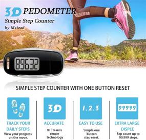 img 3 attached to 🏃 Accurate 3D Pedometer with Clip and Strap, Simple USB Charge Step Counter, 30 Days Memory, Large LCD Screen, Daily Target Monitor, Exercise Time, Black