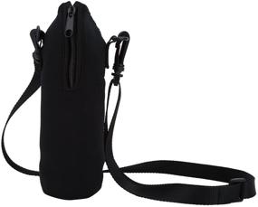 img 4 attached to 🧃 Insulated Water Bottle Carrier Bag, Neoprene Holder Case Pouch Cover with Adjustable Shoulder Strap - Ideal for 500ML Stainless Steel, Plastic Bottles, Sport, and Energy Drinks (Black)