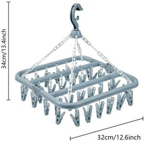 img 3 attached to 👕 Efficient Clothes Drying Hanger with 32 Clips - Foldable Hanging Rack, Light Blue