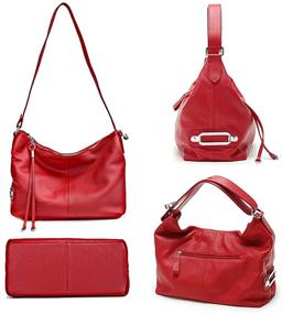 img 2 attached to Fashion Women's Genuine Leather Shoulder Handbag - Trendy Handbags & Wallets