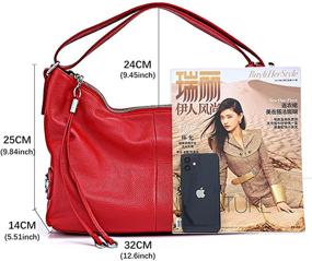 img 3 attached to Fashion Women's Genuine Leather Shoulder Handbag - Trendy Handbags & Wallets