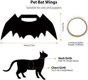 img 1 attached to 🎃 Pete AST Halloween Cat Costumes Clearance: Cat Bat Wings - Pet Cosplay Costume with Luminous Sticker for Cats, Kittens, and Puppies