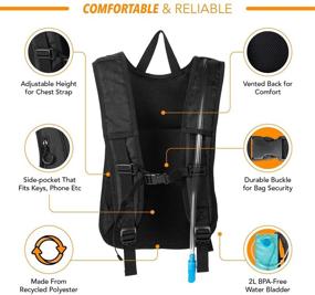 img 3 attached to 🎒 Vibe Hydration Backpack Pack: Sustainable Recycled Polyester - 2L Bladder for Rave Enthusiasts (Unisex)