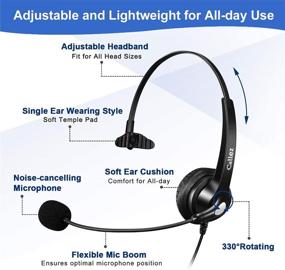 img 1 attached to 🎧 Callez Noise Cancelling Phone Headset, Office Telephone Headsets for Cordless DECT Phones - 2.5mm Headphones Jack Compatible with Panasonic KX-TGEA20, AT&T ML17929, Vtech, RCA, Uniden