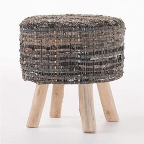 img 4 attached to 🪑 Harris Fabric Round Stool in Khaki by Christopher Knight Home