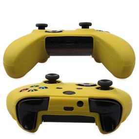 img 3 attached to YoRHa Xbox One X & Xbox One S Controller Silicone Cover Skin Case (Yellow) with 8 Pro Thumb Grips