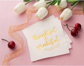 img 3 attached to 🦃 Fall Party Essential: White Thanksgiving Paper Napkins (5 x 5 In, 50 Pack)
