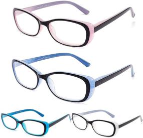 img 4 attached to 👓 4-Pack CRGATV Blue Light Blocking Reading Glasses - Small Frame Magnifying Eyeglasses for Women (3.5 Power) - Anti-Glare, Eye Strain Relief, and Spring Hinge