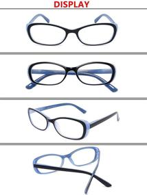 img 2 attached to 👓 4-Pack CRGATV Blue Light Blocking Reading Glasses - Small Frame Magnifying Eyeglasses for Women (3.5 Power) - Anti-Glare, Eye Strain Relief, and Spring Hinge