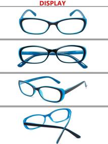 img 1 attached to 👓 4-Pack CRGATV Blue Light Blocking Reading Glasses - Small Frame Magnifying Eyeglasses for Women (3.5 Power) - Anti-Glare, Eye Strain Relief, and Spring Hinge